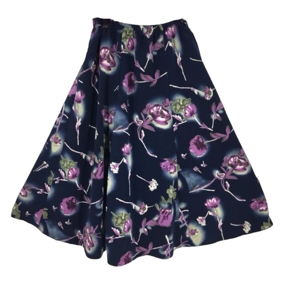 LEO DANAL Vintage Navy Blue Floral 2 Piece Skirt Suit size 8 - Picture 4 of 12